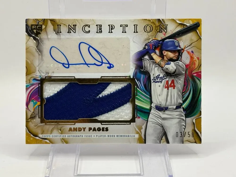 2025 Topps Inception Andy Pages Gold Jersey Patch Auto 3/50 SP LA Dodgers